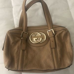 Gucci Britt Medium - Guccissima Beige Leather Tote